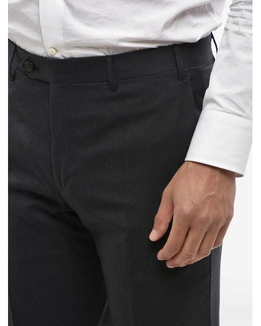 Corneliani Black Virgin Wool Four-Pocket Trousers for men