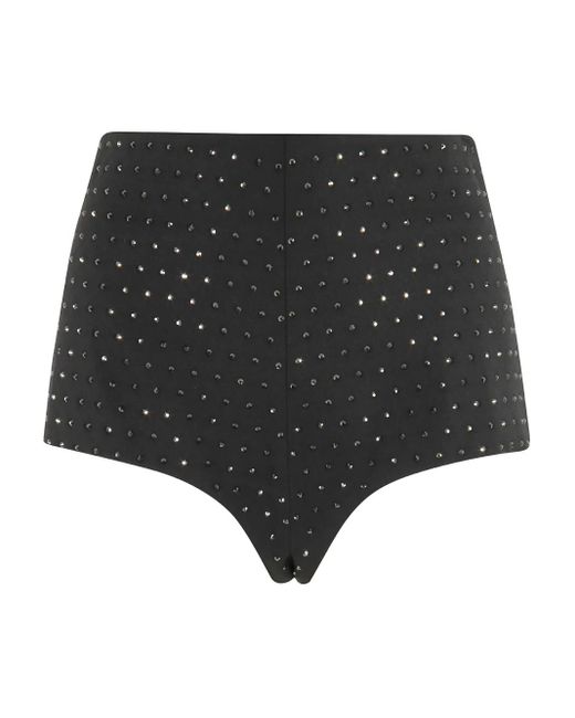 ANDAMANE Black Tami Rhinestone-Embellished Shorts