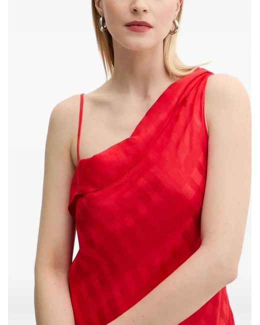 Samsøe & Samsøe Red Saramina Asymmetric Ruffled Maxi Dress