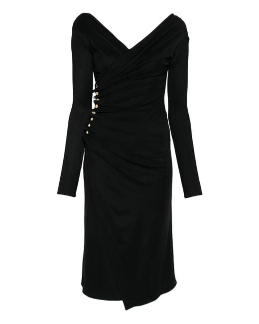 Elisabetta Franchi Black Kleid mit Knöpfen