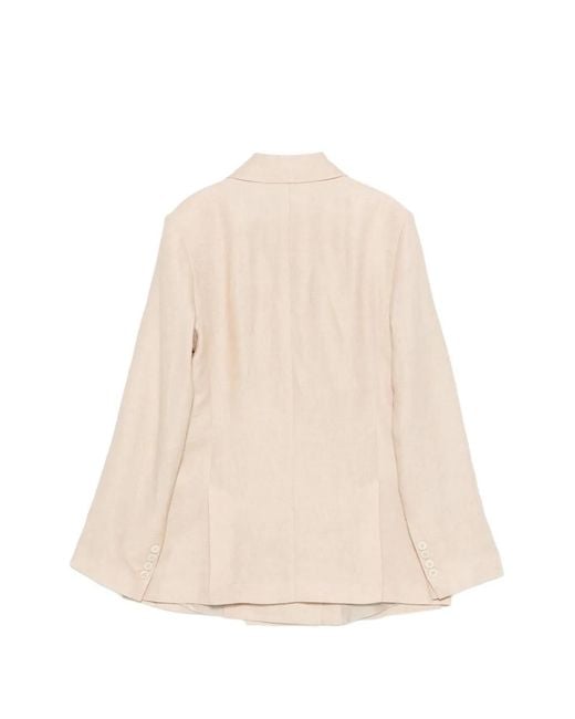 Eleventy Natural Double-Breasted Blazer