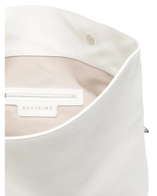 Herskind Women's White Foldover Leather Shoulder Bag