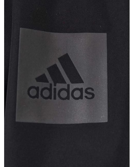 Adidas Blue Three-Stripe Hooded Jacket for men