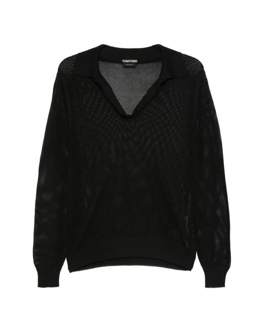 Tom Ford Black V-Neck Sweater for men