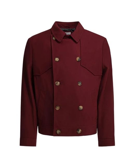 Brunello Cucinelli Red Double-Breasted Jacket for men