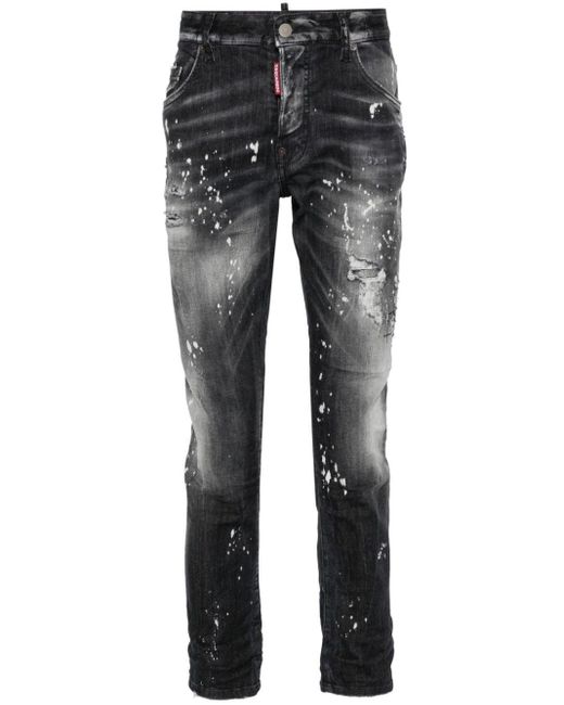 DSquared² Skinny-Jeans mit Farbklecksen in Gray für Herren