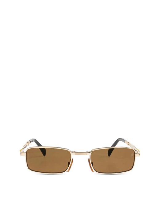 David Beckham Metallic Origami Rectangle-Frame Sunglasses for men