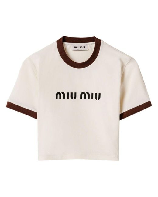 MiuMiu Embroidered jersey T-shirts 関税込 ジャージーTシャツ MiuMiu Set of 3 Jersey T-shirts 関税込 ジャージーTシャツ