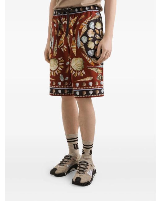Dolce & Gabbana Brown Cotton-Poplin Shorts for men