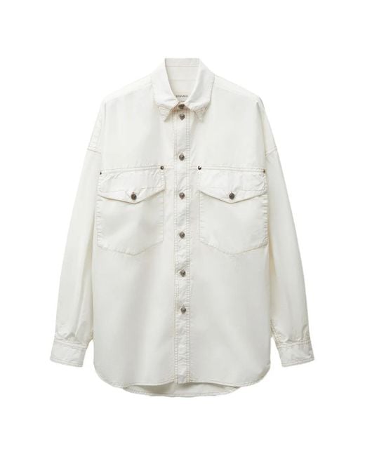 Versace Popeline Overhemd in het White