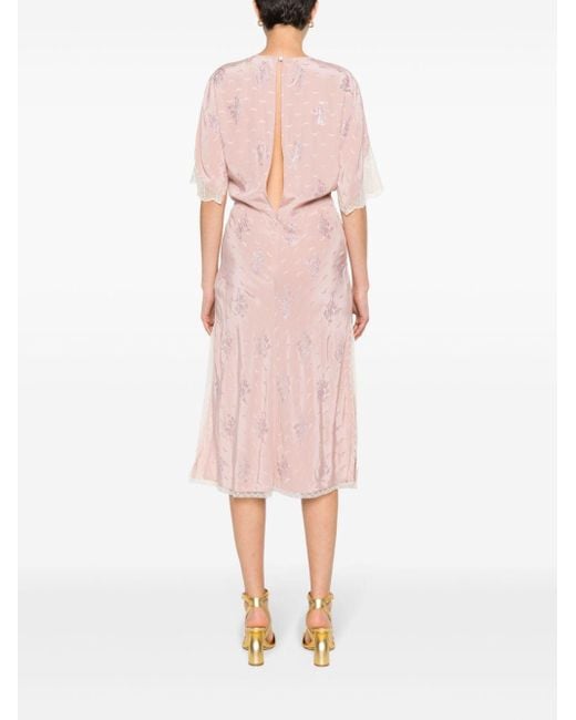 Zadig & Voltaire Pink Rey Silk Midi Dress