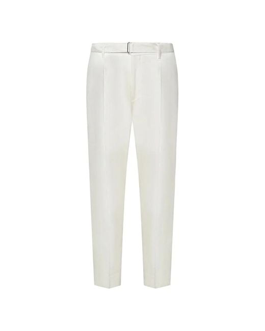 BE ABLE White Belted Pleated Tailored Trousers for men