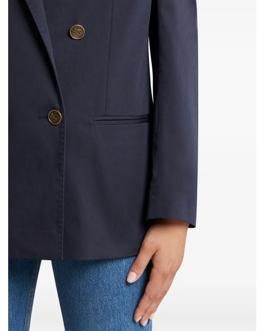 Etro Blue Double-Breasted Blazer