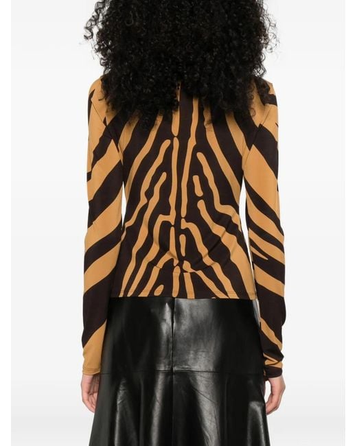 Ferragamo Brown Zebra Print Top