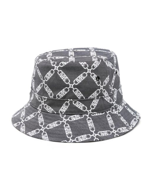 MICHAEL Michael Kors Gray Monogram-print Bucket Hat