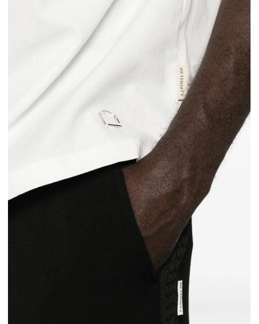 RETERNITY White Logo-Embroidered Short-Sleeve Shirt for men