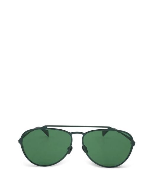 Discord Yohji Yamamoto Green Pilot-Frame Sunglasses for men