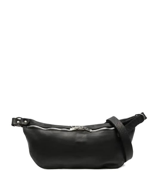 Guidi Black Zip-Up Shoulder Bag