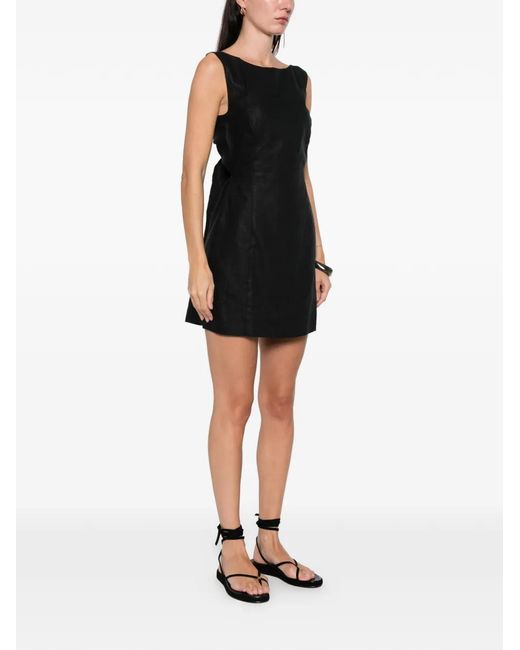Faithfull The Brand Black Robe Courte Sofia À Encolure Bateau