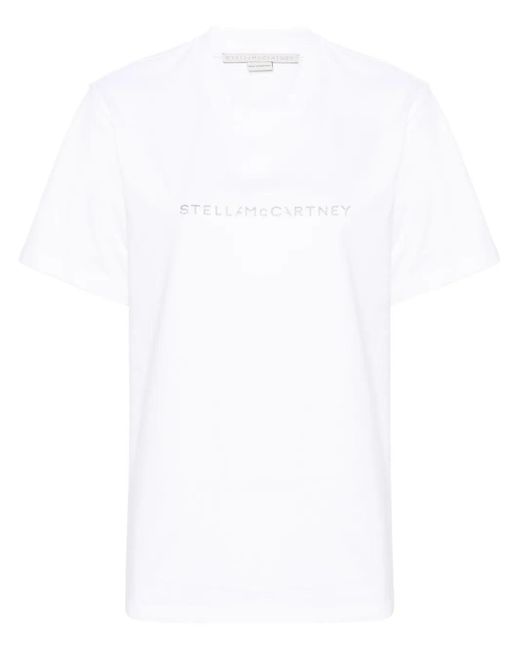 Stella McCartney White Cotton Logo Printed Tee