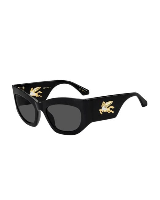 Etro Black Geometric-Frame Sunglasses