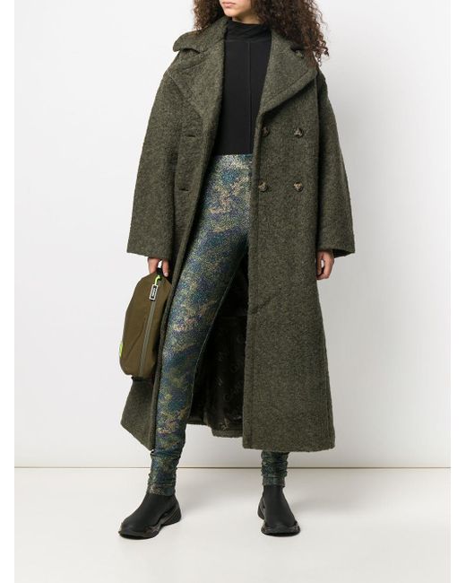 Ganni Green Oversized Double-breasted Coat