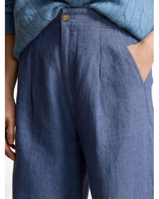 Pantaloni affusolati a vita alta di Polo Ralph Lauren in Blue