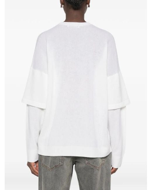 DARKPARK White Layered-Sleeves Sweater