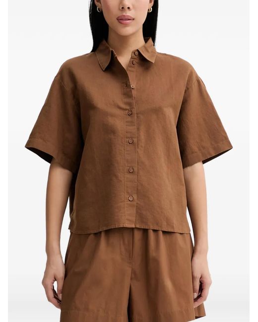 Marc O' Polo Brown Short-Sleeved Shirt