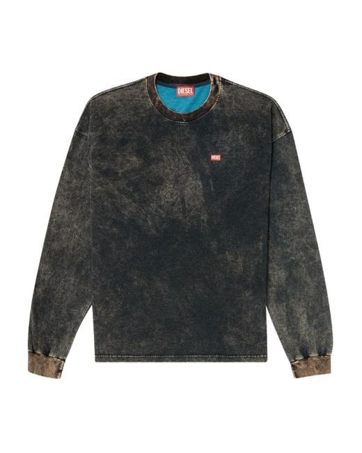 DIESEL Gray T-Boxt-Ls-T3 Acid-Wash Long-Sleeve T-Shirt for men