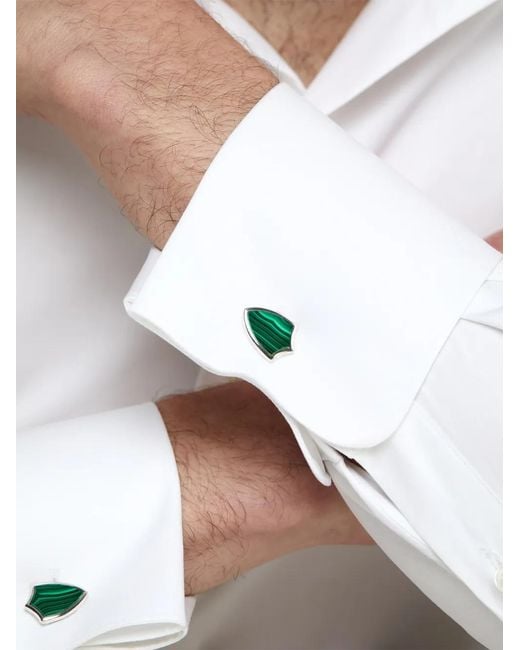 Mateo Green Shield Malachite Cufflinks for men