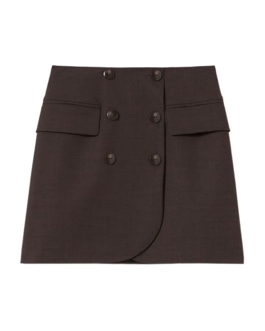 Claudie Pierlot Brown Doppelreihiger Minirock