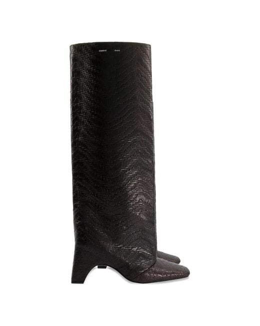 Coperni Black Textured Block Heel Boots