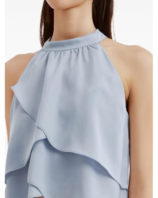 B+ AB Blue Layered Ruffled Blouse