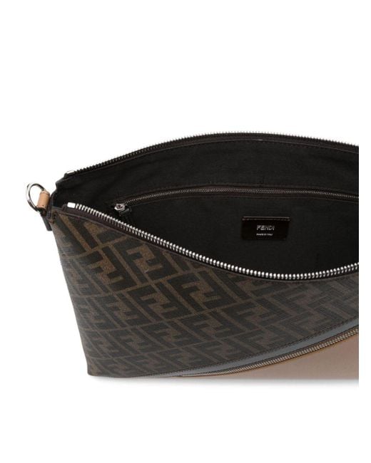 Fendi Black Zucca-monogram Pattern Messenger Bag for men