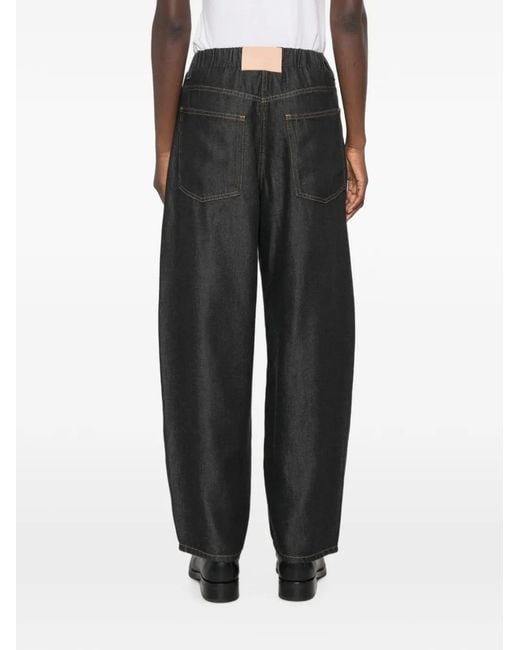 Nude Gray Elasticated-Waistband Contrast-Stitch Jeans