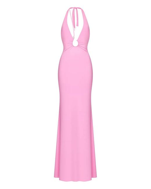 Korobeynikov Pink Ring-Detail Maxi Dress