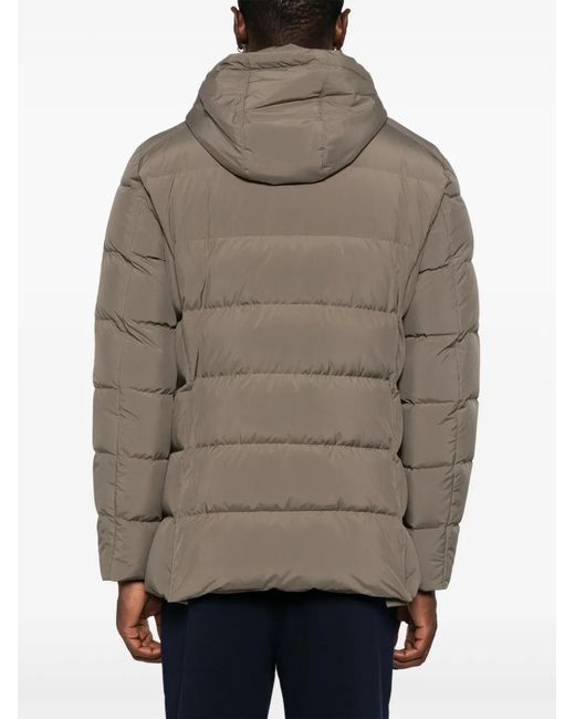 Corneliani Brown Hooded Puffer Jacket for men