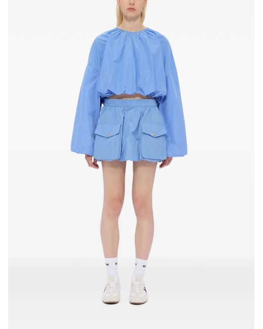 MSGM Blue Minijupe À Poches À Rabat