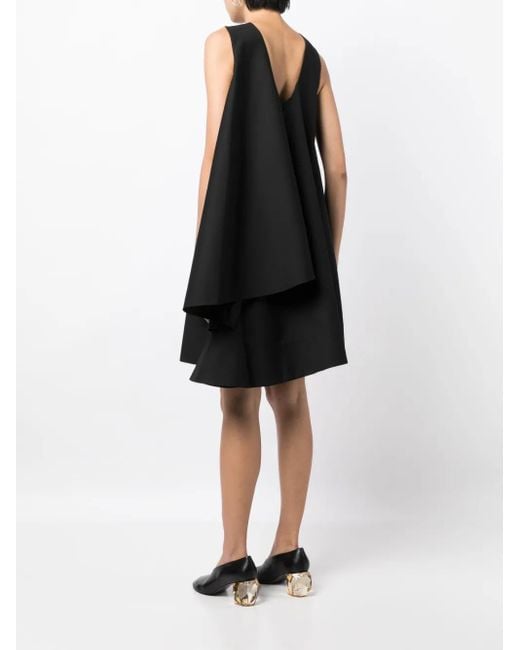 JNBY Black Asymmetric Sleeveless Minidress