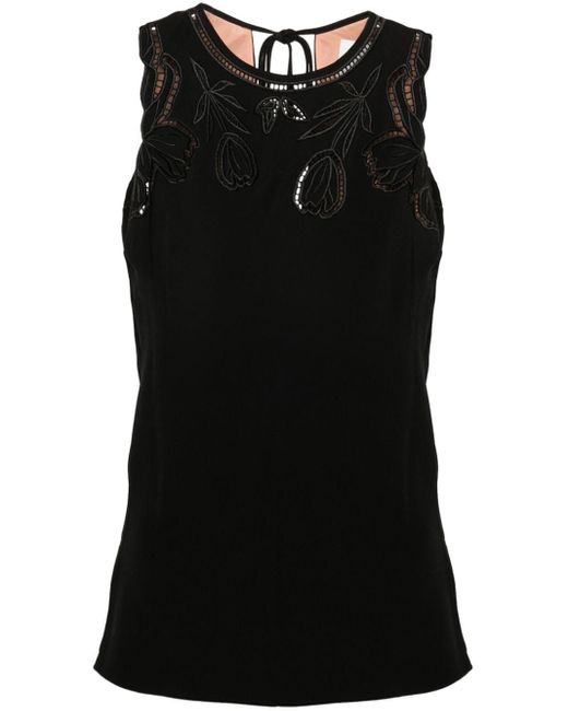 Paul Smith Black Corded-lace Sleeveless Blouse