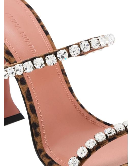 AMINA MUADDI White Gigi Crystal-Embellished Heeled Sandals