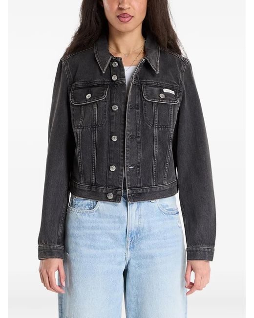 Calvin Klein Black Jacket Jeans Cropped 90S Denim Jacket