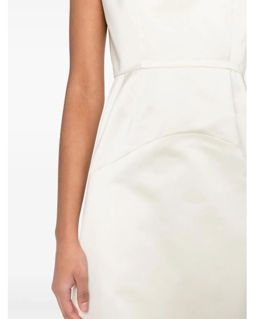 Fabiana Filippi White Satin Midi Dress