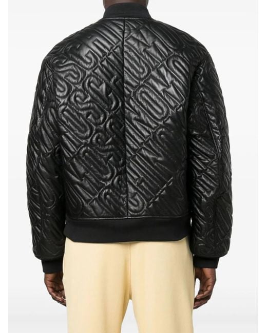 Moschino Black Quilted Bomber Jacket for men