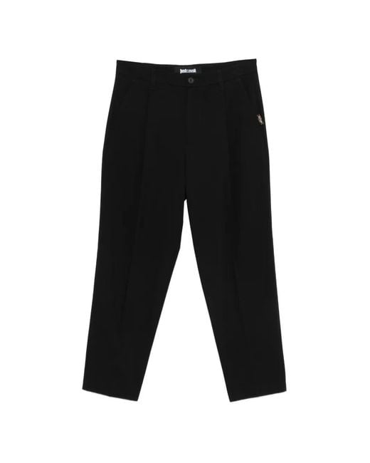 Just Cavalli Black Logo Trousers for men
