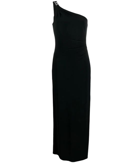 Ralph Lauren Black One-Shoulder Midi Dress