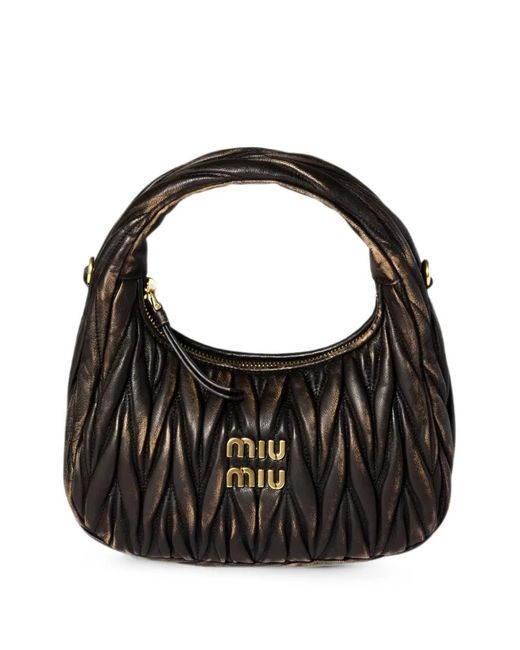 Miu Miu Black Pochette Wander En Cuir Matelassé