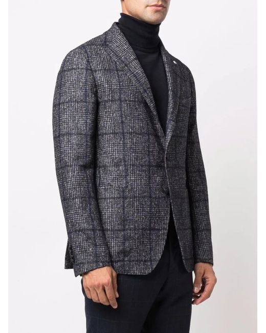 Tagliatore Blue Single-Breasted Tailored Coat for men