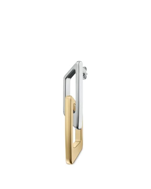 DIESEL White D-Component Drop Earrings